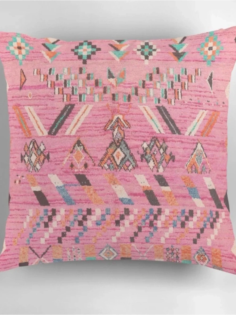 Boho Pink Aztec Pillow Covers Set Of Two (2) Size 20x20 Southwest Tribal Decor